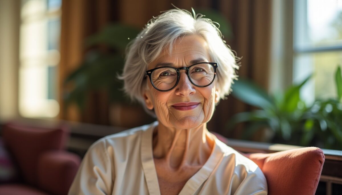 Coiffures élégantes et flatteuses pour femmes de 70 ans portant des lunettes