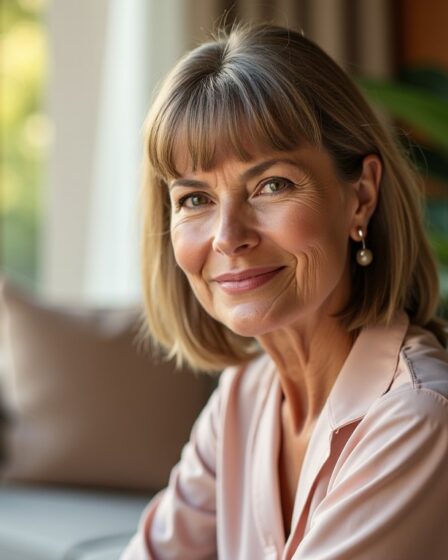 Coiffure mi-longue pour femmes de 60 ans : astuces tendance et élégance avec une frange stylée