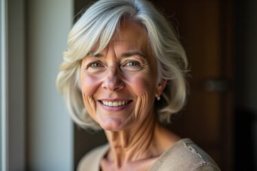 Coupe mi-longue effilée avec dégradé et frange : élégance assurée à 60 ans