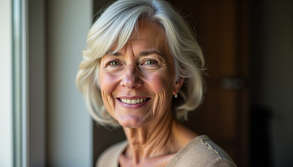 Coupe mi-longue effilée avec dégradé et frange : élégance assurée à 60 ans